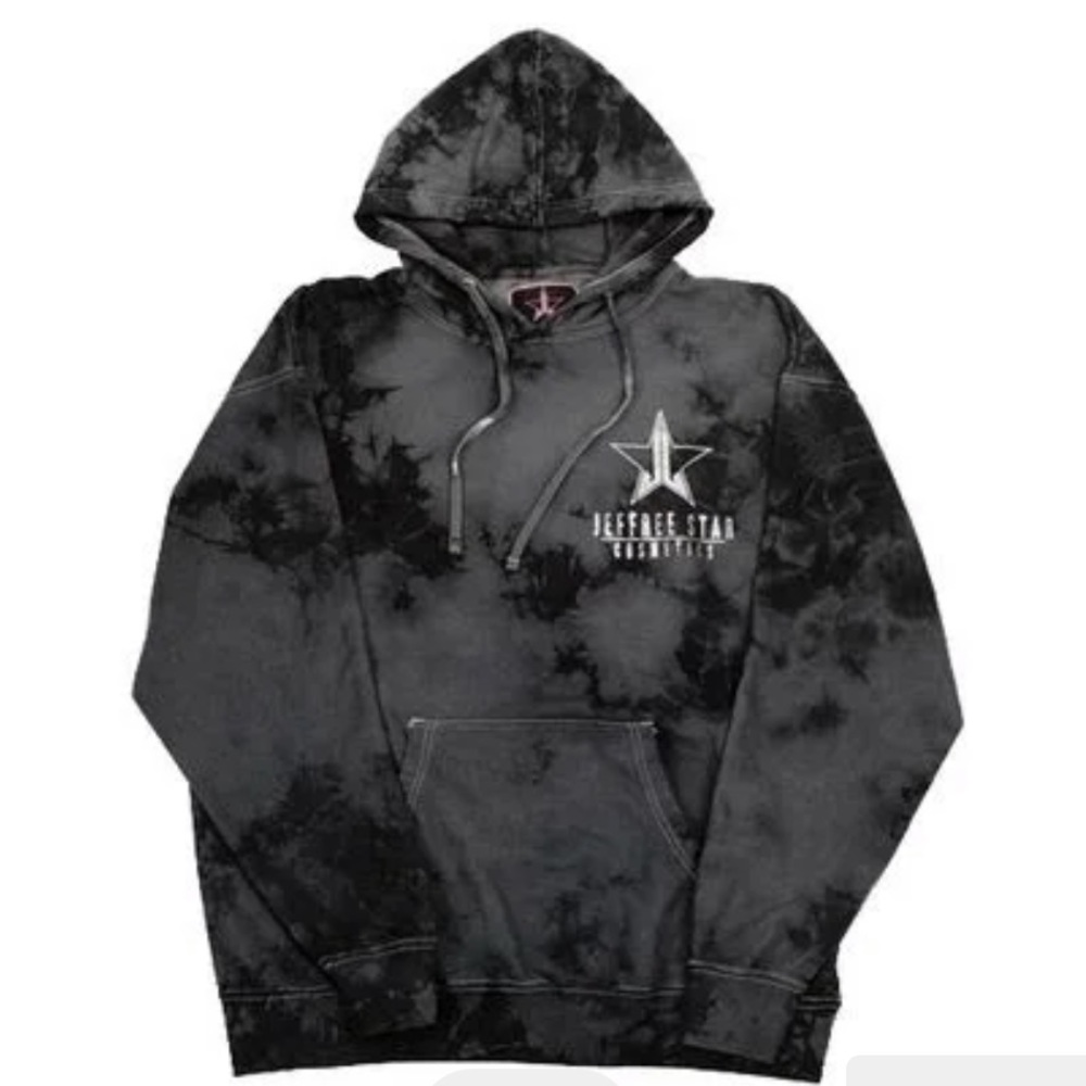 Discontinued Jeffree Star cosmetics black tie dye sweatshirt small EUC